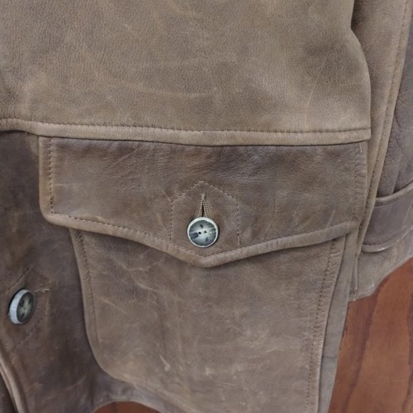 East West Rugged - Leather Rancher Coat - Size: L Men - Picture 4 of 10